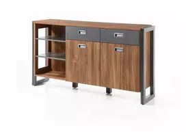 Komoda Detroit, 146 cm, ąžuolas/pilka