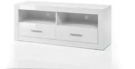 TV staliukas TV stovas Bianco, 150 cm, baltas blizgesys