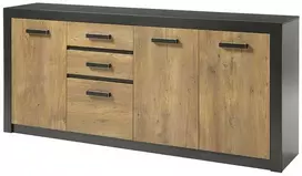 Komoda Brügge, 198 cm, kaštonas/pilka