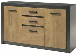 Komoda Brügge, 153 cm, kaštonas/pilka