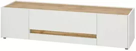 TV staliukas TV stovas City, 170 cm, balta/ąžuolinė