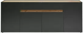 Komoda City, 223 cm, antracitas/ąžuolinė