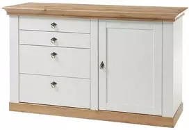 Komoda Imv Landhaus, 144 cm, baltoji pušis/ąžuolas