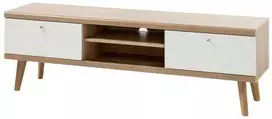 TV staliukas TV stovas Imv Lena, 160 cm, balta/ąžuolinė