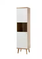 Spinta Lena, 50 x 40 x 197 cm, balta / ąžuolas