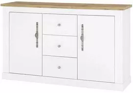 Komoda Westminster, 150 x 42 x 96 cm, balta / ąžuolas