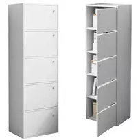 Muvu Modernus erdvus komoda, didelė balta skandinaviško stiliaus loft retro 5 lentynos