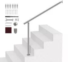 Nerūdijančio plieno turėklas lauko laiptams, 100 cm ilgio, reguliuojamo kampo turėklas, sidabrinis laiptų turėklas, verandos turėklas