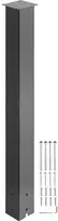 Juodos pašto dėžutės stulpo rinkinys, 109,5 cm plieno paviršiaus montavimo stulpas, lauko pašto dėžutės stulpas, metalinis pašto dėžutės stovas, plieno pašto dėžutės stulpas