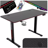 Žaidimų stalas elektrinis, RGB LED, 120 cm, reguliuojamas aukštis, ergonomiškas, kompiuterio stalas, žaidimų konsolės stalas