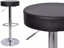 Juoda baro kėdė, dirbtinės odos apmušalai, reguliuojamas aukštis, 360° pasukama, virtuvės baro kėdė, kosmetinė kėdė, manikiūro kėdė