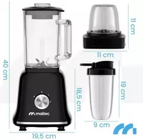 Stiklinis ąsotis trintuvas, 1800W didelės galios kokteilių gaminimo aparatas, su malūnėliu ir 2 x 600ml buteliukais, virtuvei, kokteiliams ir ledo smulkinimui