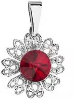 Evolution Group Blizgantis pakabukas su raudonu Swarovski kristalu „Gėlė“ 54032.3 siam