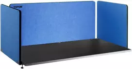 Stalo pertvara, akustinė uždanga, triukšmo slopinimo ekranas, 3 panelės, 152 cm, mėlyna, biuro pertvaros, garso izoliacija
