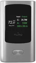 Puro 45W 10000mAh USB-A USB-C išorinė baterija su ekranu - pilka