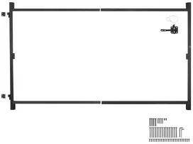 Vartai 152.4-243.8 cm angoms, metalinis rėmas, reguliuojamas, nerūdijantis, lengvas montavimas, tvirtinimo rinkinys, medinei tvorai, pritaikomas vartelių rėmas