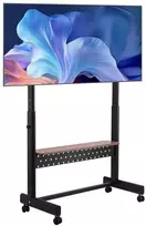 TV staliukas Riedantis TV stovas, mobilus TV vežimėlis 55-100 colių televizoriams, reguliuojamo aukščio TV stovas, grindų TV stovas su ratukais