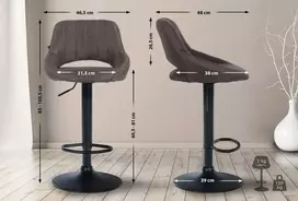 Mville Baro kėdė "Milet", juodos spalvos audinys