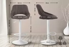 Mville Baro kėdė Milet audinys balta