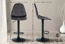 Mville Baro kėdė Elmore iš dirbtinės odos, juoda