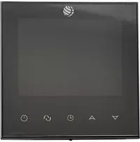 Šildymo termostatas grindų šildymui su dideliu LCD ekranu ir Wi-Fi, juodas