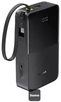 LiPo išorinis akumuliatorius (Powerbank) 20000mAh 22.5W su įmontuotu USB-C kabeliu, USB-A, USB-C Bipow2 Pro EnerFill Juodas BASEUS
