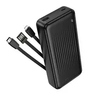 Borofone Power Bank 20000mAh BJ79A Clever – USB – with Type C and Lightning cables juodos spalvos