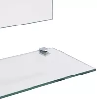 Sieninis veidrodis su 5 lentynomis, sidabrinis, 80x60cm