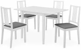 Valgomojo baldų komplektas, 5d., baltos sp., MDF