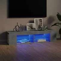 TV staliukas Televizoriaus spintelė su LED, betono pilka, 135x39x30cm