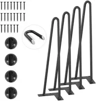 Metalinės baldų kojos 406 mm, "pasidaryk pats", 227 kg, stalo kojos, tvirtos, plaukų segtuko formos, DIY projektams, metalinės kojelės