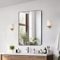 Prie sienos tvirtinamas veidrodis 610 x 915 mm, kvadratinis veidrodis su aliuminio lydinio rėmu, vonios veidrodis