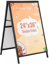 Šaligatvio ženklas A formos, 61 x 91.5 cm, dvipusis, tvirtas, plieno šaligatvio ženklas, sulankstoma reklaminė lenta