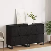 Šoninės lentynos 2 pcs juoda ąžuolo 120 x 35 x 70 cm