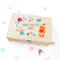 Medinė skrynelė "Mano vaikystės lobiai"