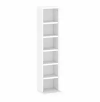 Target Home CD/DVD stovas, 92 cm, reguliuojamo aukščio lentynos, baltas