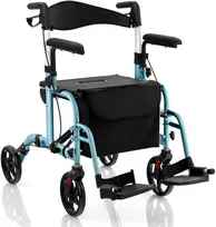 Promotions Riedėjimo vaikštynė, Sulankstoma riedėjimo vaikštynė su sėdyne ir ratukais, 102.9x63.5x85-96.5 cm, Tamsiai mėlyna