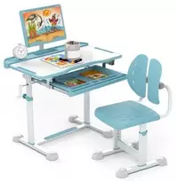 Promotions Vaikiškas Mokymosi Stalas ir Kėdė Rinkinys, 80x50x83-99 cm, Mėlyna