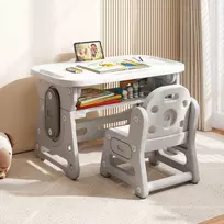 Promotions Vaikų piešimo stalas ir kėdžių komplektas, 80x50x50 cm, pilka