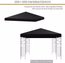 Promotions Stogelis, Pakeitimo stogas, 300x300 cm, Juoda