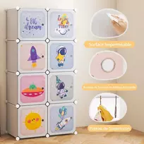 Promotions Vaikiška spinta, 8 kubų modulinė saugojimo sistema su durelėmis ir kabinamu skyriumi, balta