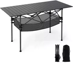 Promotions Sulankstomas stovyklavimo stalas, 119x55x69 cm, juodas