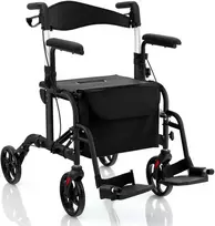 Promotions Vaikštynė, Sulankstoma vaikštynė su sėdyne ir ratukais, 102,9x63,5x85-96,5 cm, Juoda