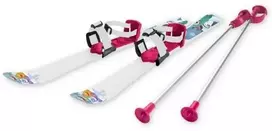 Gizmo Wanna Haves Vaikiškos slidės 70 cm su slidinėjimo lazdomis, baltos/violetinės