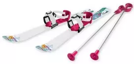 Gizmo_Riders Vaikiškos slidės 90 cm su slidinėjimo lazdomis, baltos/violetinės