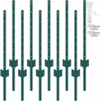 Vevor Žalios metalinės tvoros stulpai 91 cm, 10 vnt.