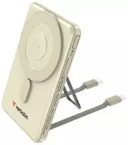 „Verbatim Charge ’n’ Go 2C“ magnetinis belaidis išorinis akumuliatorius su stovu, 5000 mAh, 2 × USB-C, auksinės spalvos