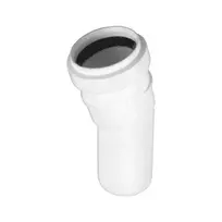 Vidaus kanalizacijos alkūnė HTplus, Ø 40 mm, 45°, balta