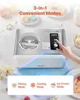 Automatinis ledų gaminimo aparatas, 2 litrų kompresorinis gelato aparatas, elektrinis šerbeto gaminimo aparatas namams, greitas šaldytų desertų aparatas, tylus ledų aparatas