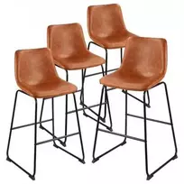 VEVOR modernios rudos baro kėdės komplektas (4 vnt.)
